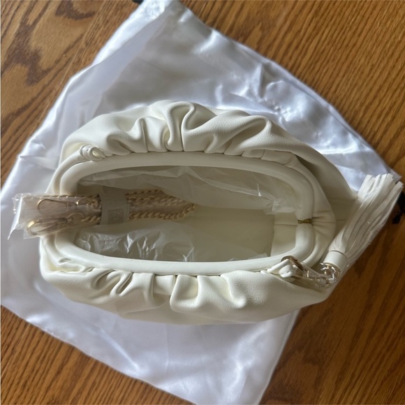 Understated Leather Ivory Crescent Clutch for Curateur - OS - Picture 12 of 13